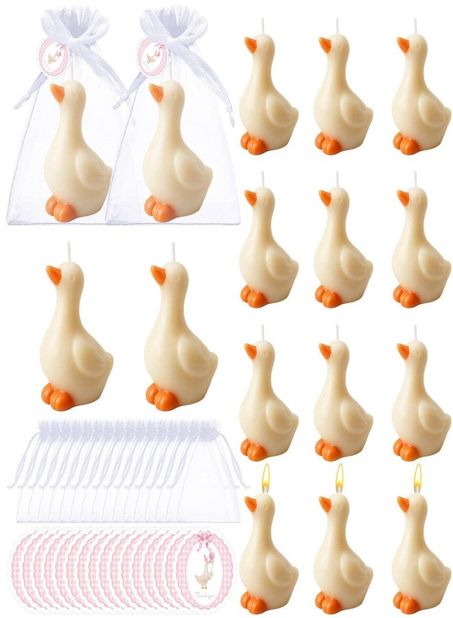 Conelist 16 Sets Silly Goose Candles Party Favors Silly Goose Candles Baby Shower Party Favors for Guests Little Tealight Candle with Thank Tags for Gender Reveal Wedding(Classic) - Image 1